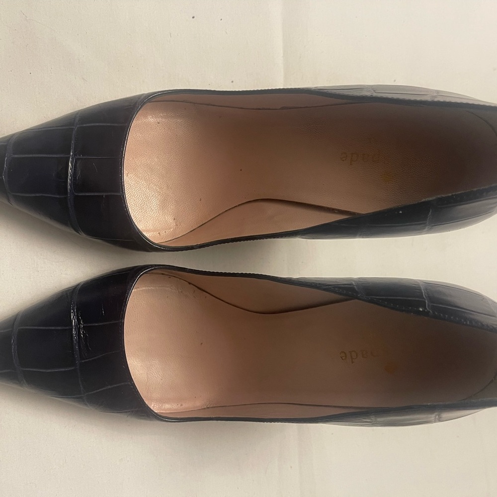 Kate Spade Black Croc-Embossed Heels